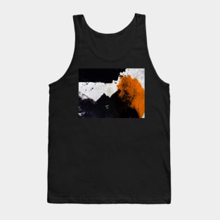 Minimal Orange on Black Tank Top